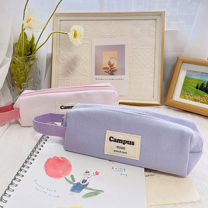 Túi Đựng Bút / Mỹ Phẩm Cỡ Lớn Màu Sắc Ngọt Ngào Tiện Dụng Cho Học Sinh