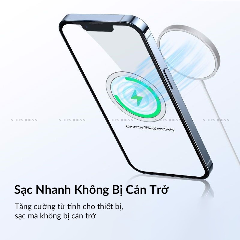 Miếng Dán Vòng Kim Loại Từ Tính Nam Châm Hỗ Trợ Sạc Không Dây iPhone 11 Pro Max 12 Pro Max 13 Pro Max Njoyshop