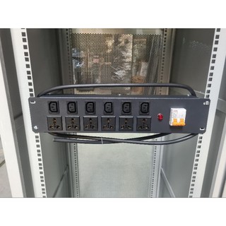 Ổ cắm điện, thanh nguồn pdu 6 cổng đa năng 6 cổng c13 mcb 32a rack 2u 19inh