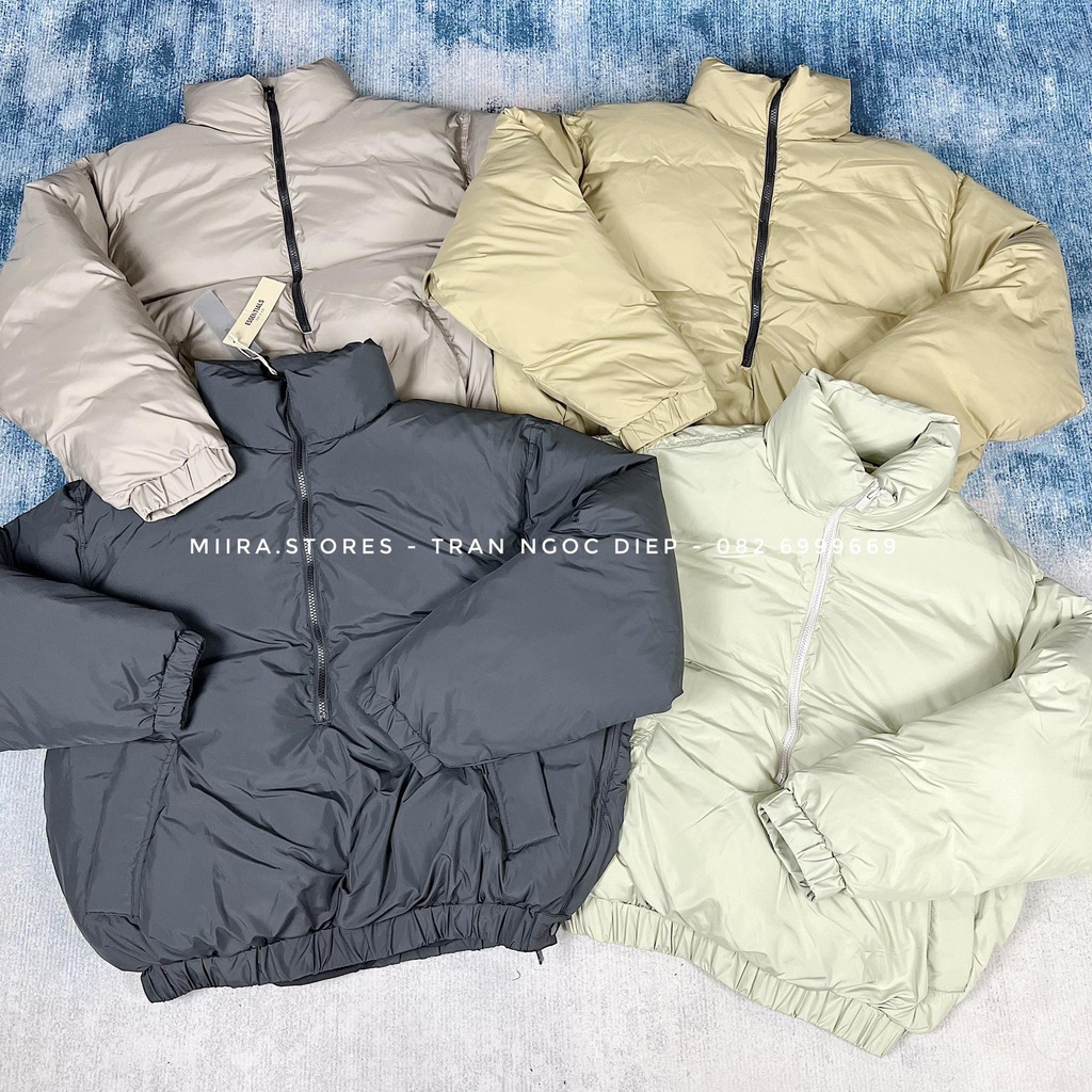 Fear Of God ESSENTIALS HALF ZIP Puffer - Áo Phao ESSENTIALS SS 22 Half Zip - Khóa kéo 1 nửa ESSENTIALS - Fear Of God