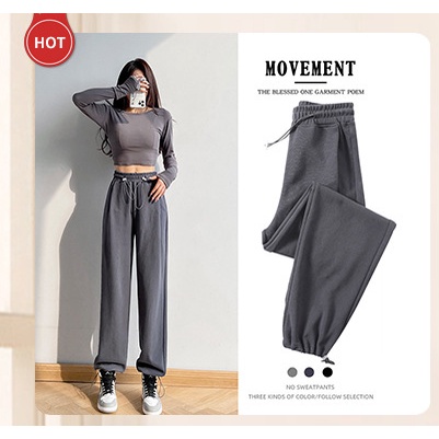 Quần nhung dài Ống rộng nữ Dây rút Lưng cao Hack dáng Hàn Quốc Quần nhung Be Cạp cao Ống rộng Thời trang Tôn dáng