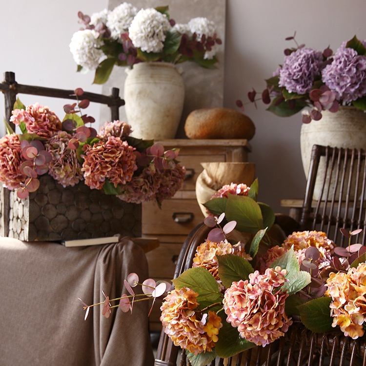 Hoa cẩm tú cầu giả bằng lụa xinh xắn dùng để trang trí nhà cửa, decor, chụp ảnh