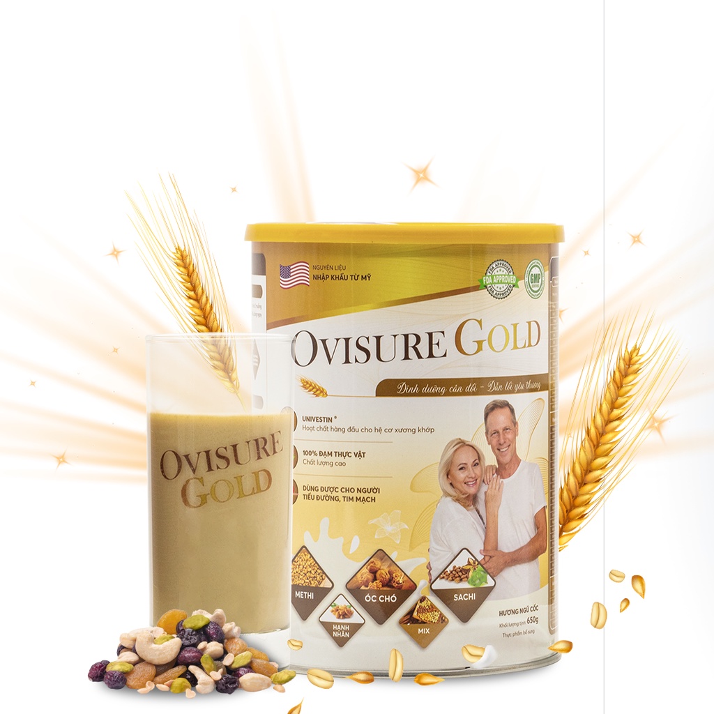 Sữa Hạt Dinh Dưỡng Ovisure Gold Lon 650g- Giúp Xương Khoeps Dẻo Dai, Linh Hoạt