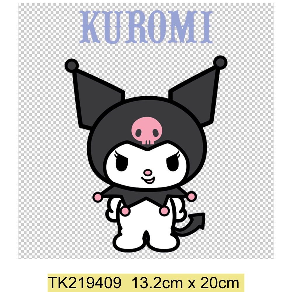 Kuromi Họa Tiết Hoạt Hình Trang Trí Truyền Nhiệt Dán Vinyl Sắt Trên Miếng Dán Cho Áo Phông Túi Đầm Quần Áo Dễ Thương Chống Thấm Nước Táo