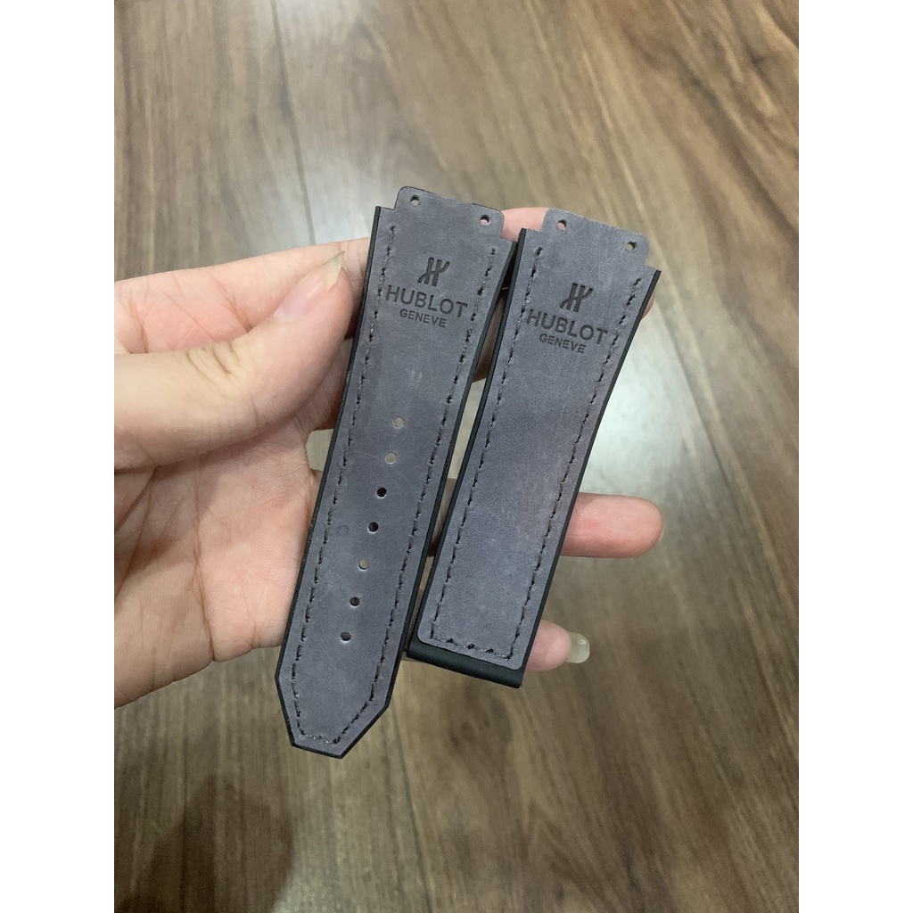 Dây Hublot da lộn xám [ tặng tua vít thay dây]