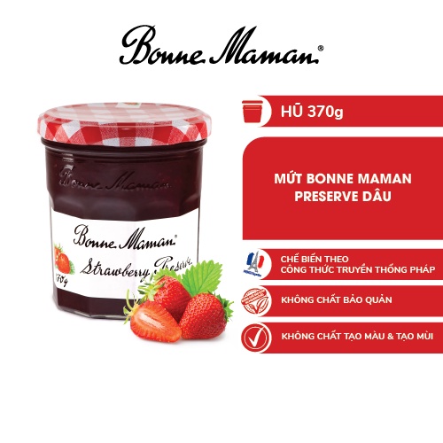 Mứt Bonne Maman Preserves Dâu - Hũ 370g