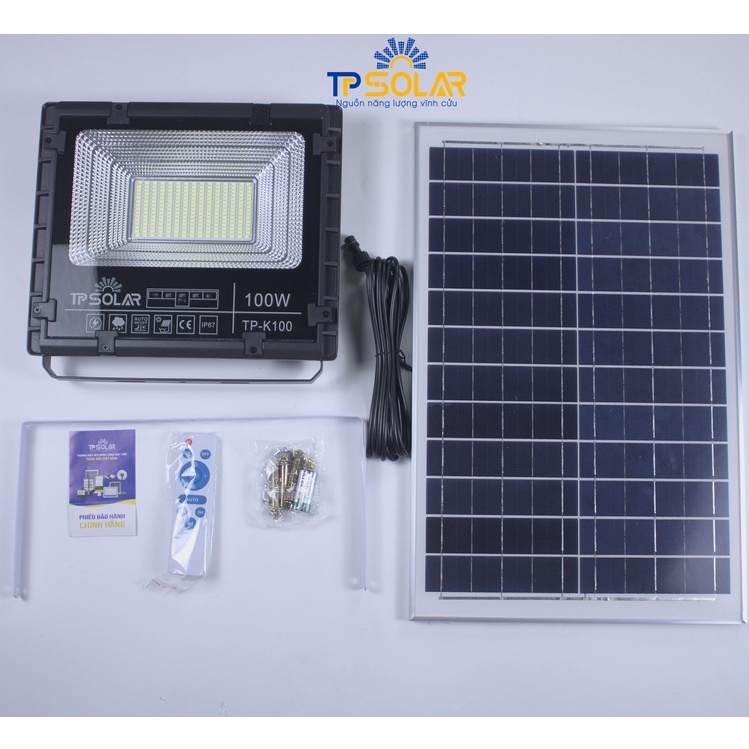 Đèn Pha Năng Lượng Mặt Trời TPSolar Công Suất 100W TP-K100 Độ Bền Cao, Chống Nước IP67