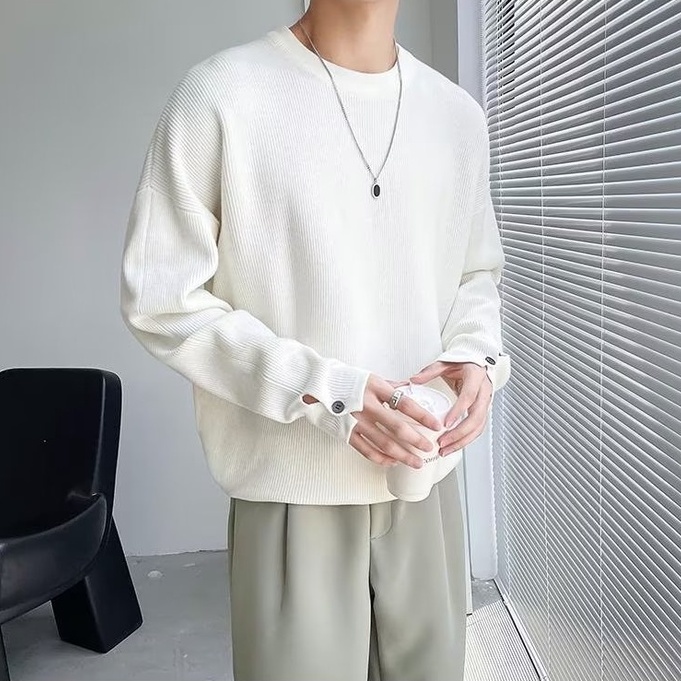 Áo Thun Nam Dài Tay Kiểu Dáng Đơn Giản Theo Phong Cách Hàn Quốc áo thun nam tay dài Sọc bigsize Hàn Quốc simple áo phông rộng fashion áo phông nam form rộng