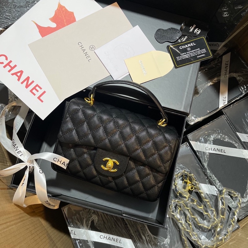 Túi xách cnl ô trám da hạt full box ảnh thật