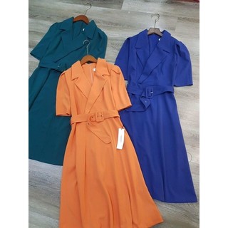 Đầm nữ tay lửng dáng xuông và sấp ly đuôi cá CALVIN 4 mầu 2 From chất xuất dư xịn sò bao xinh
