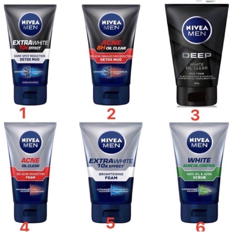 Sữa rửa mặt Nivea Men bùn khoáng giúp chống nhờn giảm mụn & hư tổn da 100g