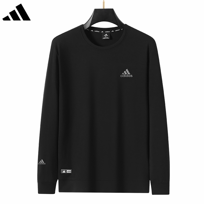 Áo Sweater Thể Thao Cotton Màu Đen Thêu Logo Adidas Thời Trang Cho Nam Và Nữ