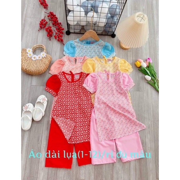Bộ Áo dài lụa bé gái 7-35kg