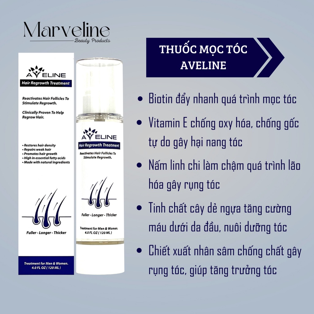 Thuốc kích mọc tóc nhanh Aveline Hair Regrowth Treatment của Mỹ