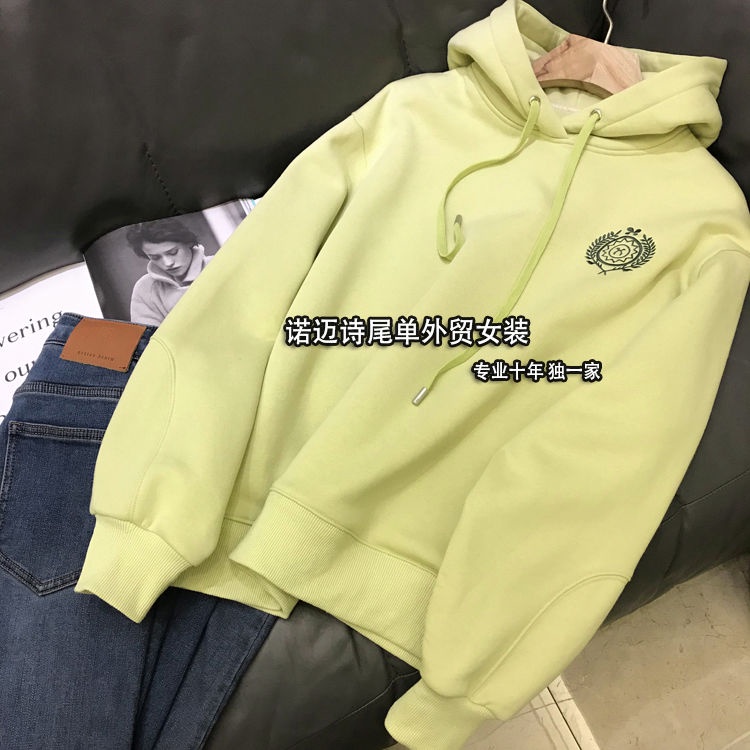 Áo Sweatshirt Lót Lông Cừu Dày Thêu Chữ Mall Mua Sắm Vật Lý Ngoại Thương Thời Trang Cho Nữ Lo
