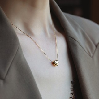  Dây Chuyền Thép Titan Mạ Vàng 18k Mặt Hình Trái Tim Nhiều Màu Sắc 