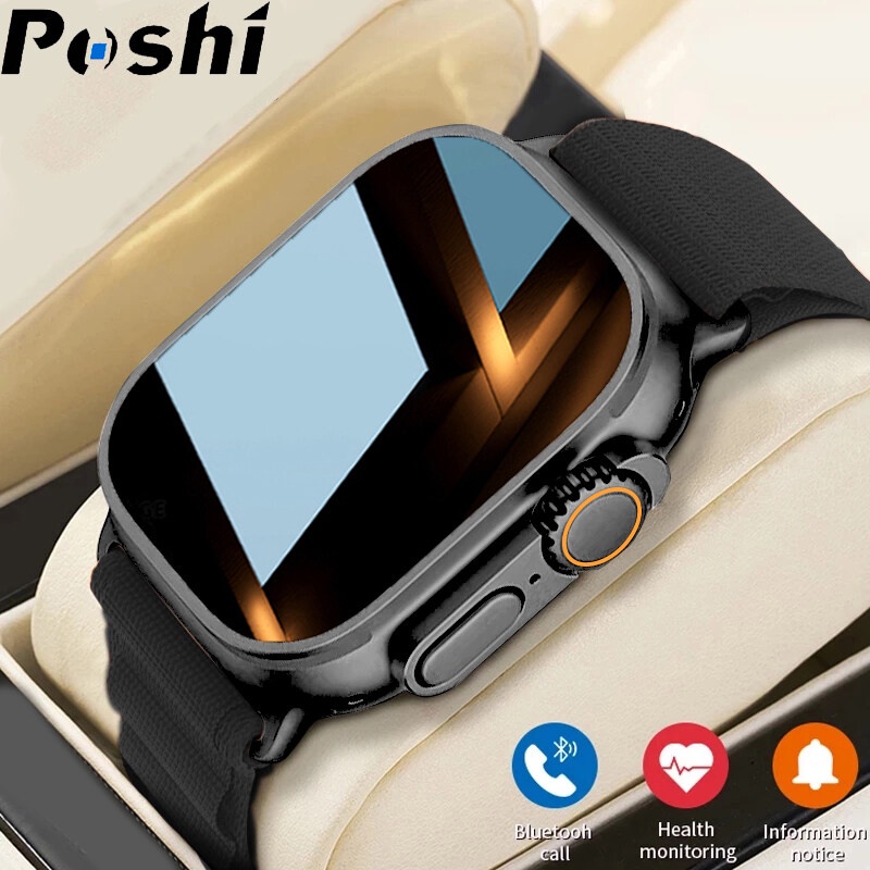 Poshi Đồng Hồ Thông Minh Nam Cuộc Gọi Bluetooth Giấy Dán Tường Tùy Chỉnh NFC Sạc Không Dây Theo Dõi Thể Dục Nữ Thời Trang Đồng Hồ Thể Thao Theo Dõi Nhịp Tim Đồng Hồ Thông Minh Chống Thấm Nước Cho Android ios