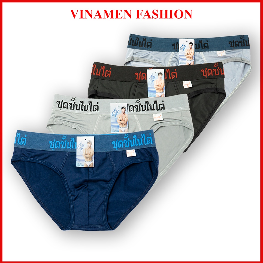 Combo 4 quần lót nam thun lạnh cao cấp lưng Thái Lan co dãn 4 chiều sịp nam tam giác