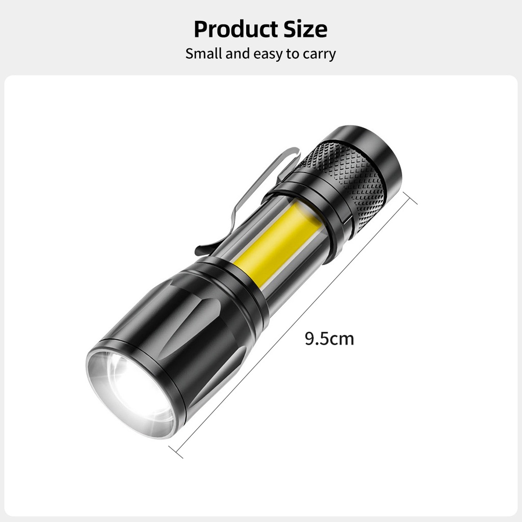 Đèn pin LED FONKEN mini công suất cao chống nước có thể sạc lại tiện dụng