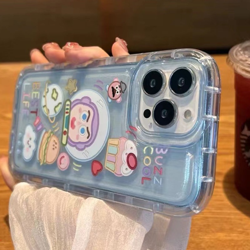 Ốp Điện Thoại TPU Trong Suốt Họa Tiết Hoạt Hình Dễ Thương Cho iphone 14 13 12 11 Pro MAX XS MAX XR X 14 6 7 8 Plus