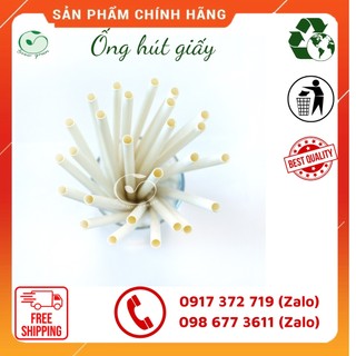 100 ỐNG HÚT GIẤY PHI 6 DÀI 197MM - DÙNG UỐNG SINH TỐ NƯỚC ÉP HOA QUẢ