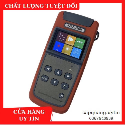 Máy đo OTDR Mini cầm tay,chế độ 5 IN 1: đo điểm đứt, suy hao, soi quang, đo công suất, lưu tập tin đo