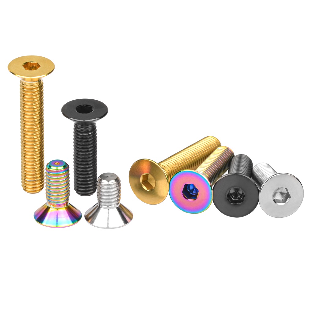 Bu lông WANYIFA hợp kim titan đầu lục giác GR5 M8x15-65mm DIN7991 dành cho xe đạp xe máy