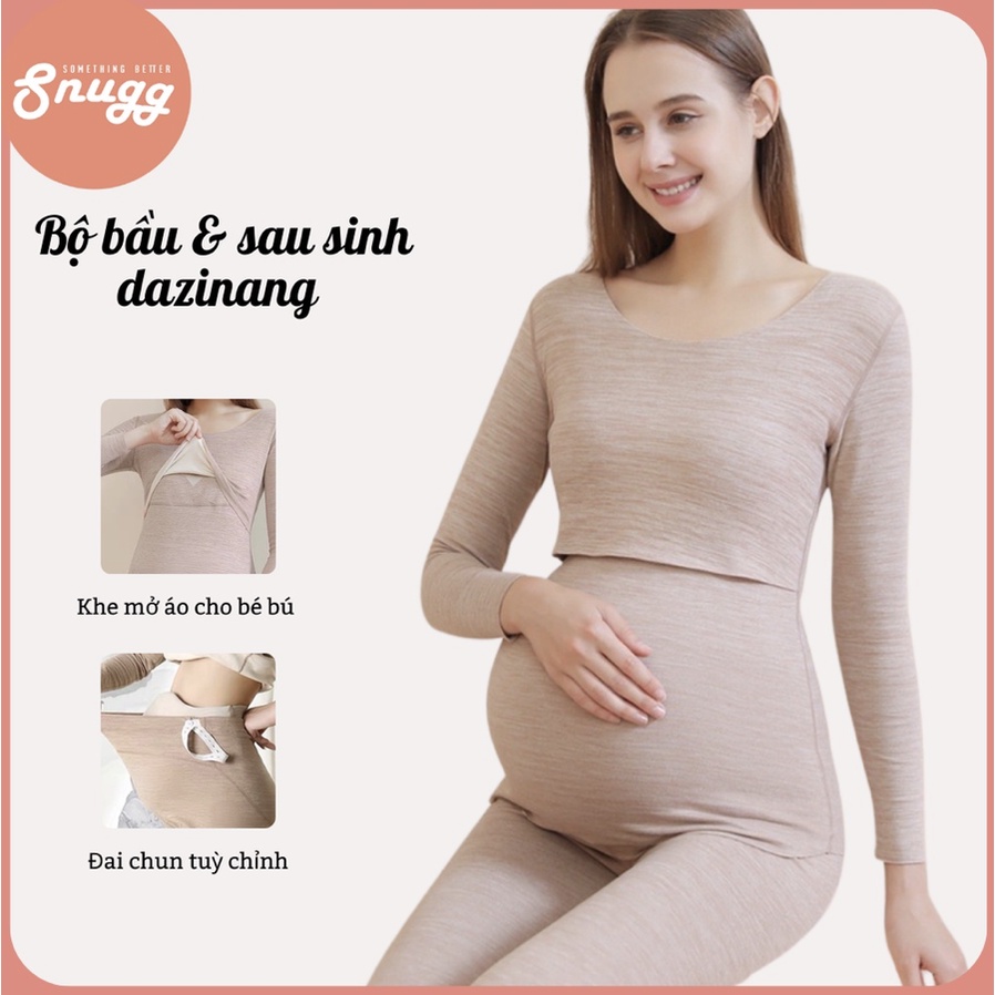 Set bầu bú giữ nhiệt Slimfit nỉ bông Thu - Đông 2022 - SNU2110
