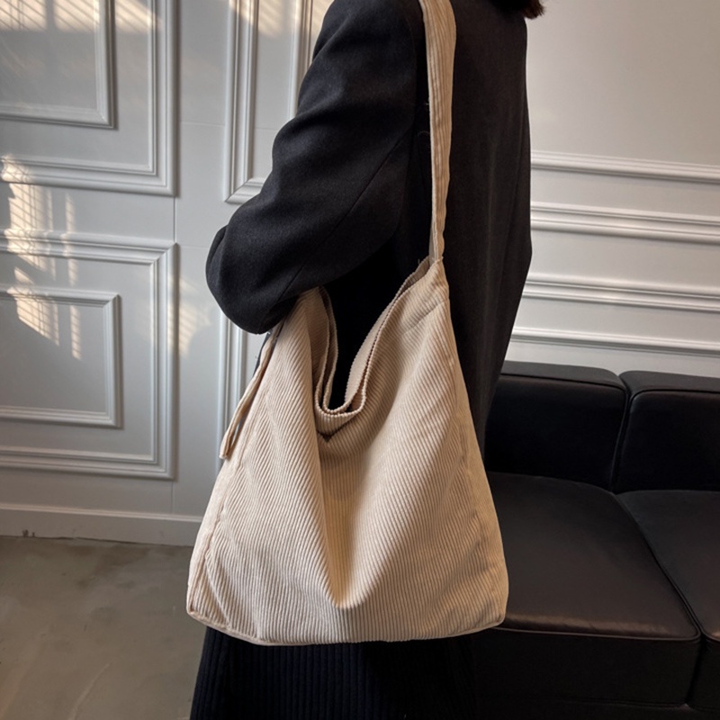 Túi Đeo Vai Cỡ Lớn Bằng Flannel Thiết Kế Đơn Giản Thời Trang Cho Nữ