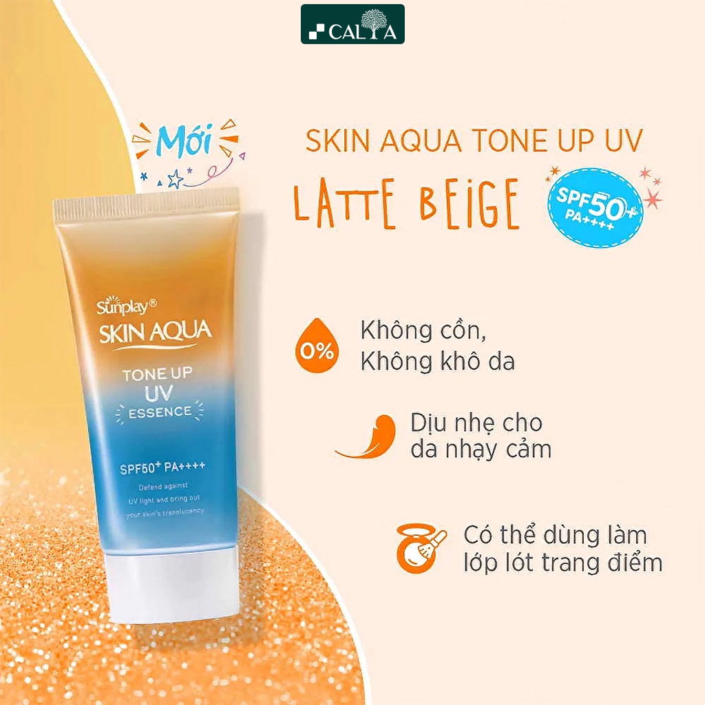 Kem Chống Nắng Sunplay Latte Beige Nâng Tone , Dưỡng Da Trắng Mịn - Sunplay Skin Aqua Tone Up UV SPF50+ PA++++ 50g