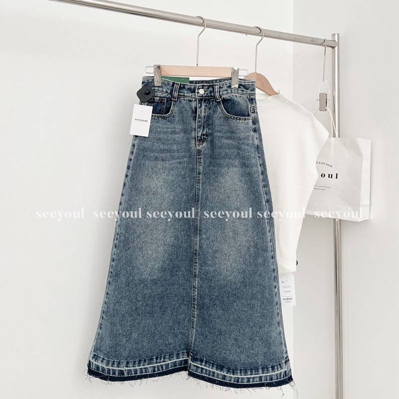 Chân váy jean dài (HÌNH THẬT SHOP CHỤP)