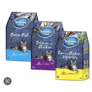 Thức ăn hạt mèo Snappy Tom topping cá cơm khô 1,5kg