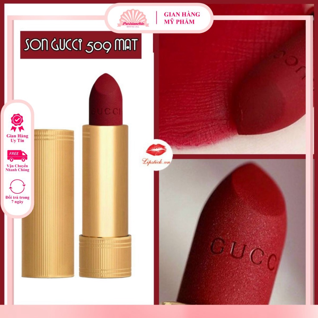 Son Môi Lì Gucci Rouge À Lèvres Mat Nhiều Màu Lựa Chọn, Lên Tone Cực Chuẩn