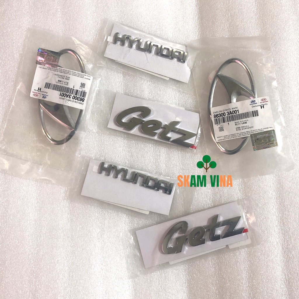 Chữ HYUNDAI, Chữ GETZ, logo dán đuôi xe, đầu xe HYUNDAI GETZ, xịn chính hãng, Shop Skam Vina _ Thế giới phụ tùng ô tô