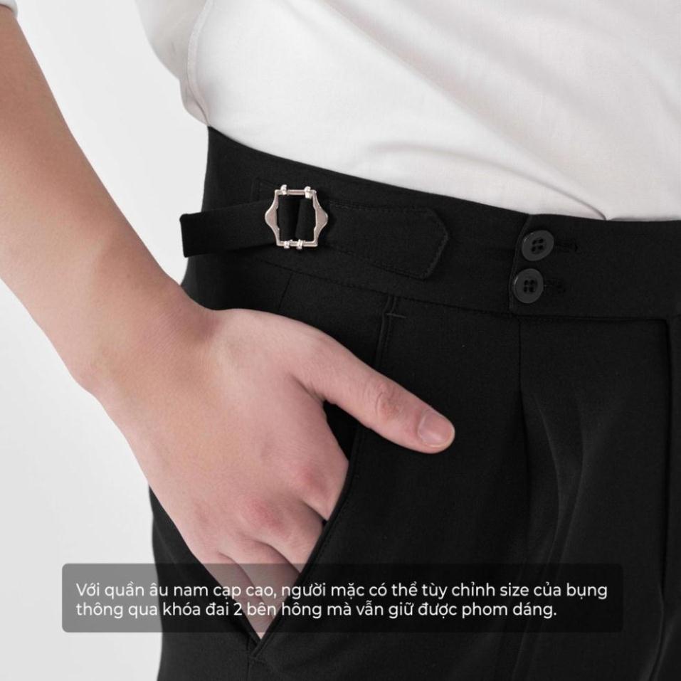 Quần âu nam cạp cao Sidetab 2 khuy khóa đai bên hông baggy suông , quần âu nam hàn quốc lưng cao công sở SHINGHAI QCC