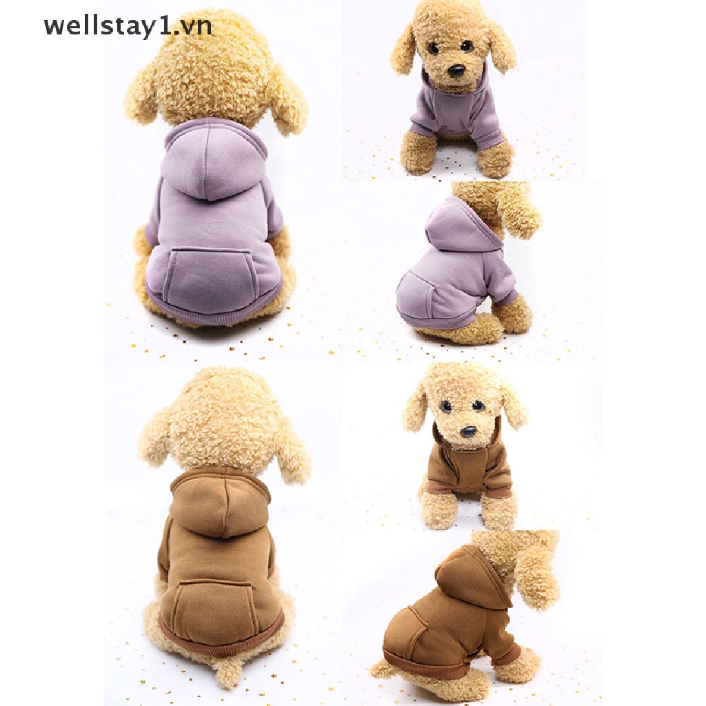 Áo Hoodie Bằng Lông Cừu Mềm Màu Trơn Giữ Ấm Cho Cún Cưng