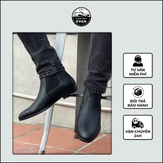Giày chelsea boot da cao cấp, đế cao su đúc, đế khâu chỉ - giày da evan.e1