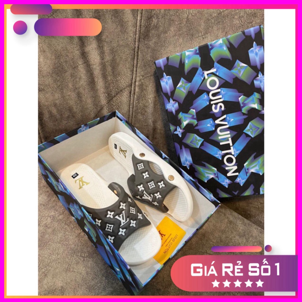 Dép LV quai ngang sục cao cấp - Dép Lê LV Cao Cấp Rẻ Nhất Shopeee Xmenshop