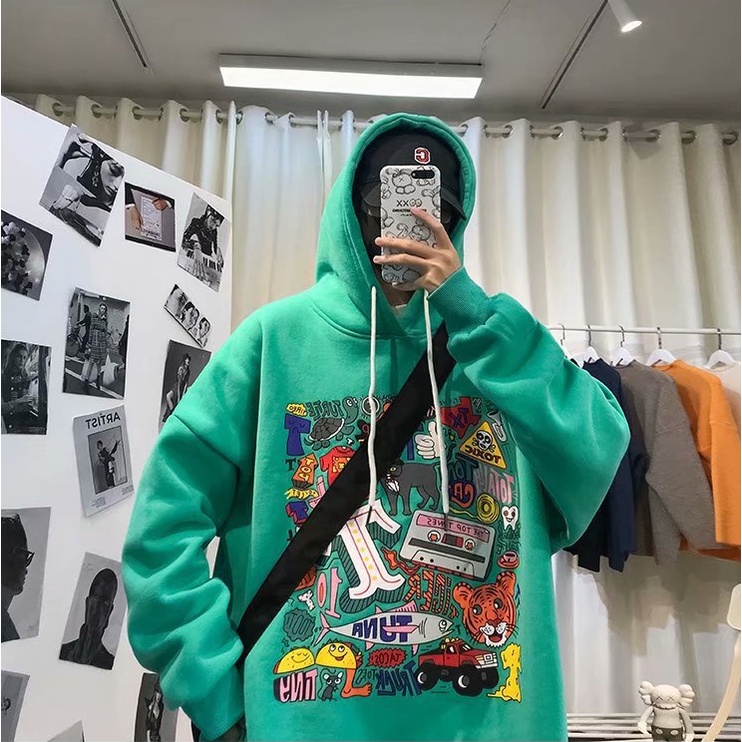 Áo Khoác Dáng Rộng Phong Cách Thời Trang Harajuku Hàn Quốc Cho Nam Giới