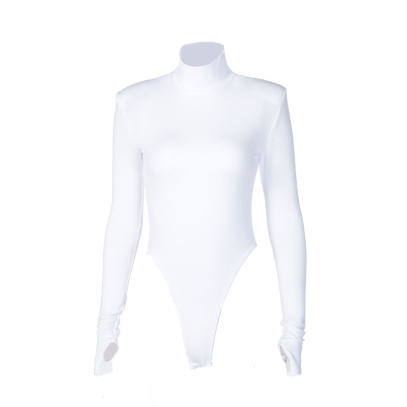 Bộ Áo Liền Quần Tay Dài Cổ Cao Hở Lưng Dáng Ôm Thời Trang Quyến Rũ Cho Nữ