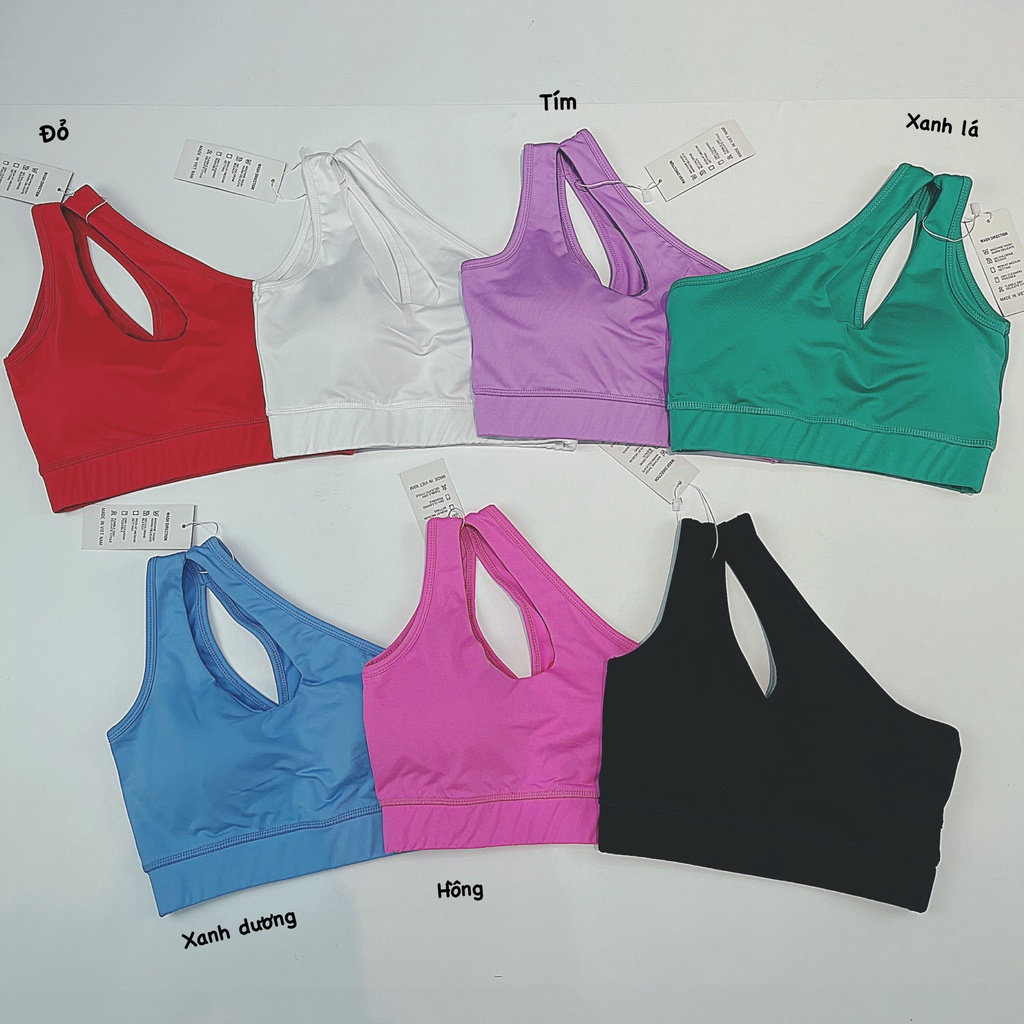 Áo Bra Tập Gym Lệch Vai Kiểu Giọt Nước Siêu Yêu