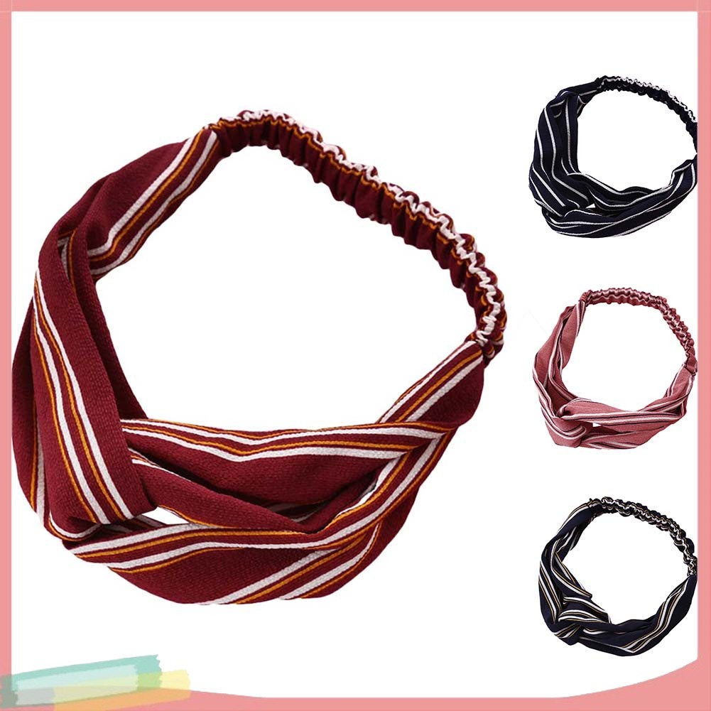 Băng đô họa tiết kẻ sọc thời trang dành cho nữ