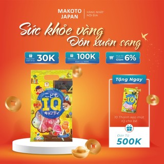 Kẹo mút iq vị dâu cam cho bé - hãng unimat riken nhật bản gói 10 chiếc