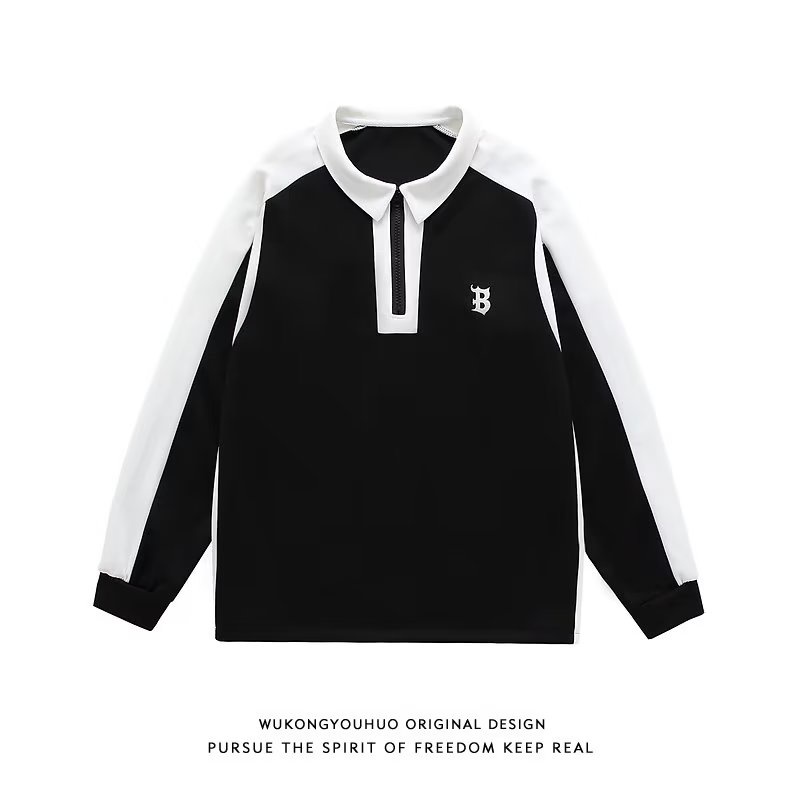 Áo Sweater POLO Tay Raglan Dáng Rộng Thêu Họa Tiết Thời Trang Thu Đông Cho Nam Và Nữ