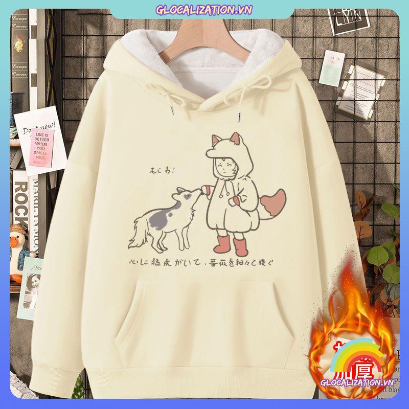 Áo hoodie liền mũ thời trang instagram học sinh dày dặn lót nhung cỡ lớn