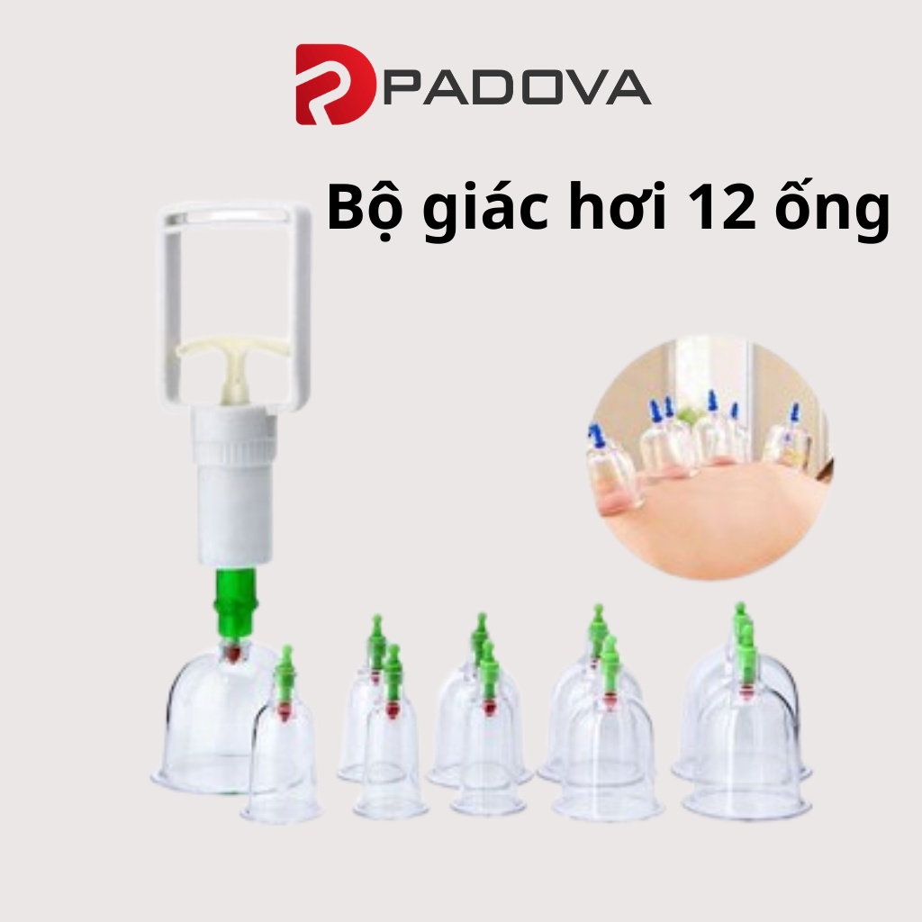 Bộ Giác Hơi 12 Ống Hút Chân Không Tiện Lợi Không Dùng Lửa PADOVA 2526