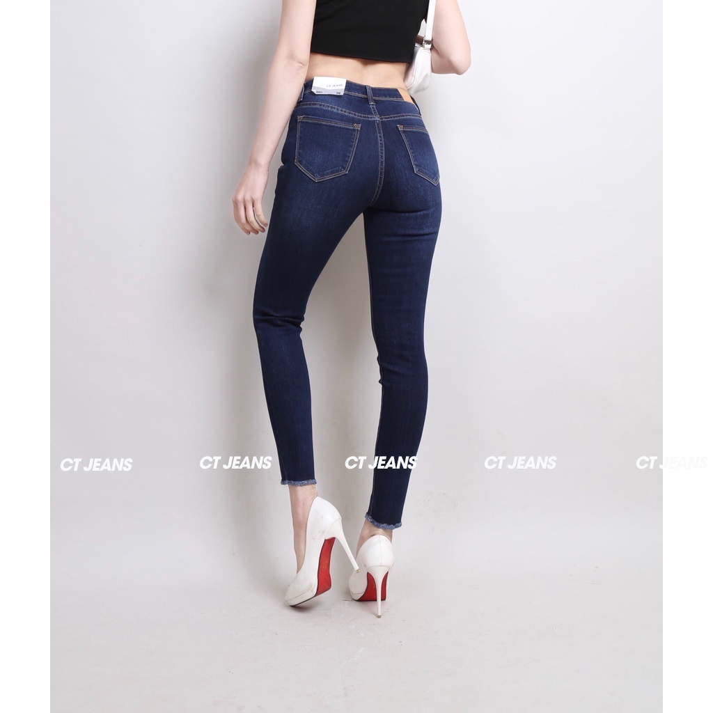 Quần skinny jean nữ bó rách 2 bên đùi chất vải co dãn 4 chiều thoáng mát CP40, CT JEANS