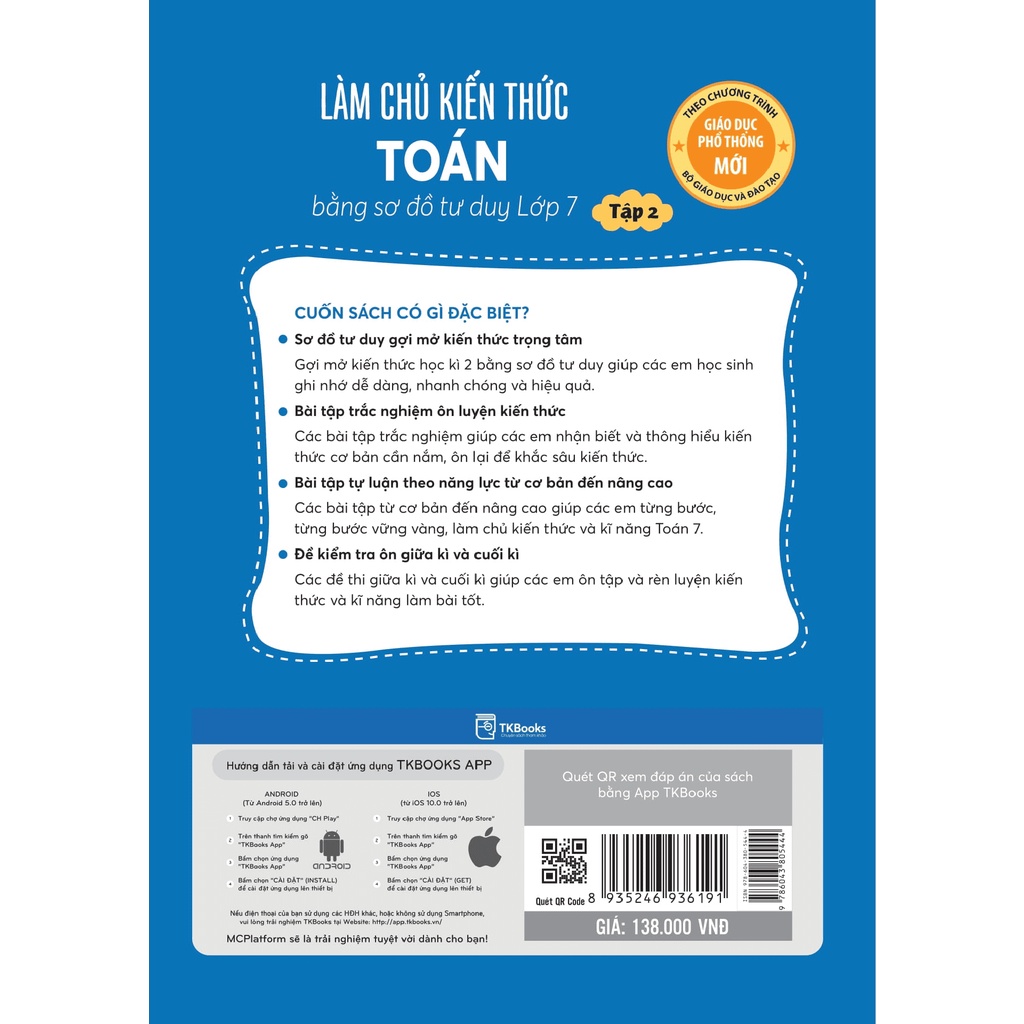 Sách - Làm chủ kiến thức Toán bằng sơ đồ tư duy – Lớp 7 Tập 2