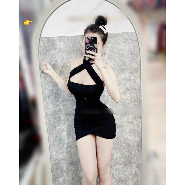 Đầm ống hở lưng dây yếm chéo cổ ❤️❤️❤️❤️TA alohashop91