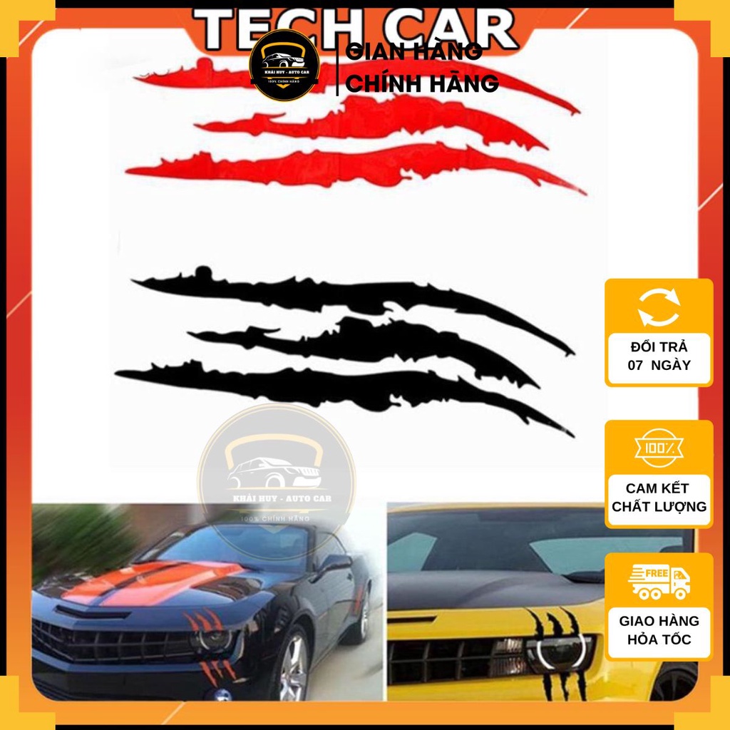 Tem dán mèo cào giả vết xước - trang trí ô tô xe máy lạ mắt - Khải Huy Scar